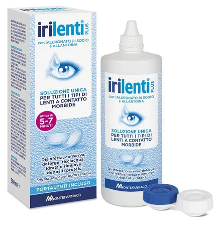 SOLUZIONE UNICA PER LENTI A CONTATTO IRILENTI 360 ML + PORTALENTI - Farmaspeed