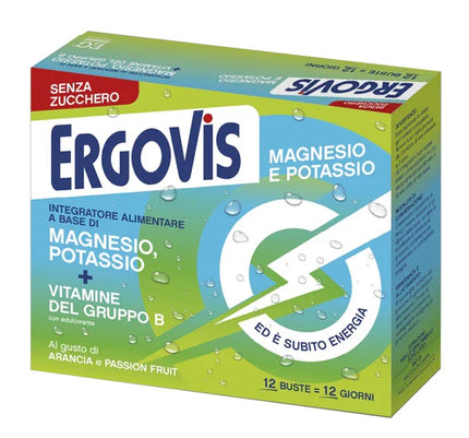 ERGOVIS MG+K VITAMINE B SENZA ZUCCHERO 12 BUSTINE - Farmaspeed