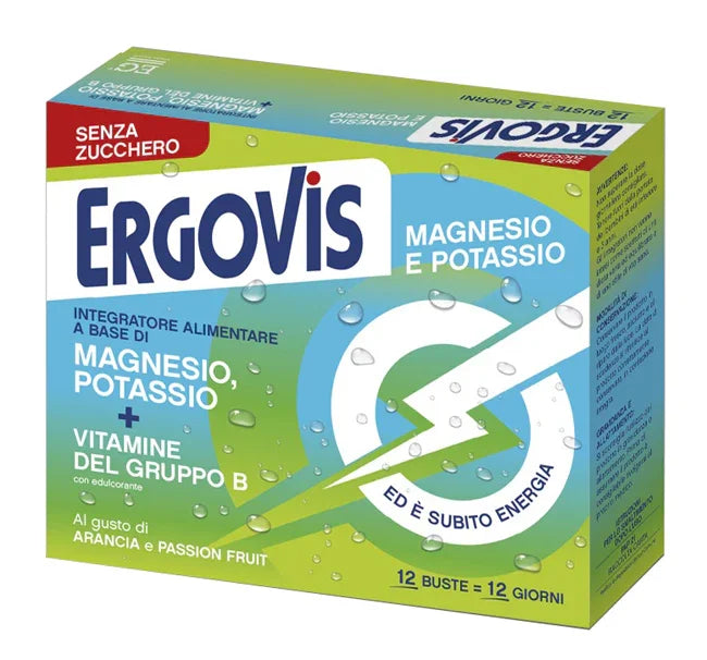 ERGOVIS MG+K VITAMINE B SENZA ZUCCHERO 12 BUSTINE - Farmaspeed