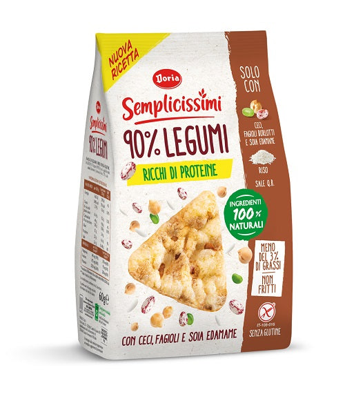 DORIA SEMPLICISSIMI SNACK 90% LEGUMI CECI-FAGIOLI-SOIA 60 G