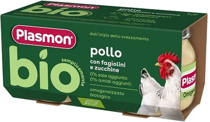 PLASMON BIO OMOGENEIZZATO POLLO CON FAGIOLINI E ZUCCHINE 2 PEZZI - Farmaspeed