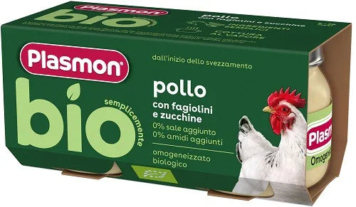 PLASMON BIO OMOGENEIZZATO POLLO CON FAGIOLINI E ZUCCHINE 2 PEZZI - Farmaspeed