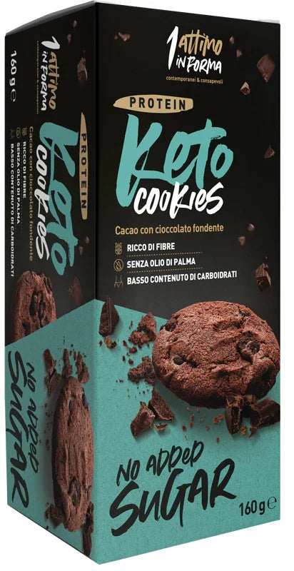 KETO COOKIES COCOA DARK CHOCOLATE 160 G - Farmaspeed