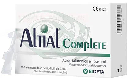 SOLUZIONE OFTALMICA LUBRIFICANTE ALTIAL COMPLETE 4 STRIP DA 5 FLACONI DA 0,5 ML - Farmaspeed