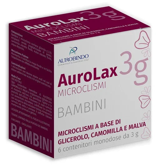 MICROCLISMI PER BAMBINI AUROLAX 6 CONTENITORI 3 G - Farmaspeed