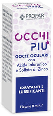 PROFAR OCCHIPIU' MULTIDOSE EYE DROPS WITH HYALURONIC ACID AND ZINC SULFATE MOISTURIZING AND LUBRICATING 8 ML
