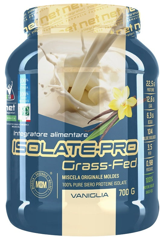 NET INTEGRATORI FARMACIA ISOLATE PRO GRASS FED VANIGLIA 700 G