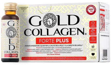 GOLD COLLAGEN FORTE PLUS 10 FLACONCINI DA 50 ML 8G COLLAGENE - Farmaspeed