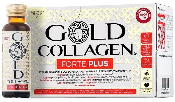 GOLD COLLAGEN FORTE PLUS 10 FLACONCINI DA 50 ML 8G COLLAGENE - Farmaspeed