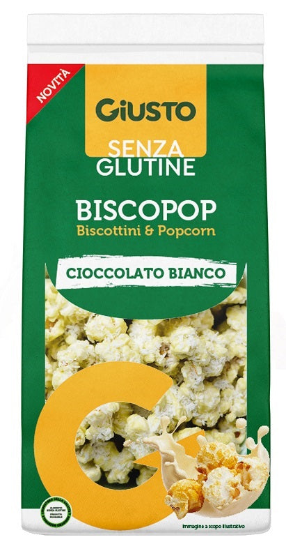 GIUSTO GLUTEN FREE BISCOPOP BISCUITS & WHITE CHOCOLATE POPCORN 80 G