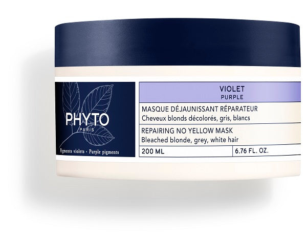 PHYTO PARIS VIOLET MASCHERA ANTI GIALLO RIPARATRICE PER CAPELLI BIONDI DECOLORATI GRIGI BIANCHI 200 ML