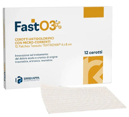 CEROTTI ANTIDOLORIFICI FASTO3 6X8CM 12 PEZZI - Farmaspeed