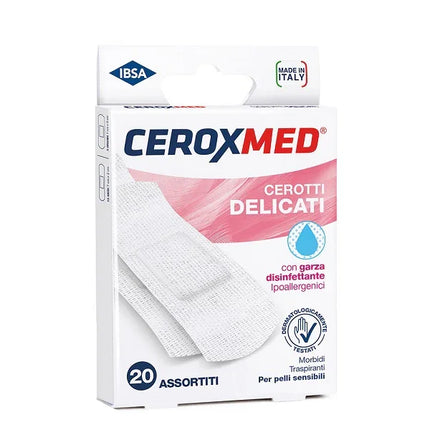 CEROTTI DELICATI CEROXMED CON GARZA DISINFETTANTE IPOALLERGENICI PER PELLI SENSIBILI ASSORTITI 20 PEZZI - Farmaspeed