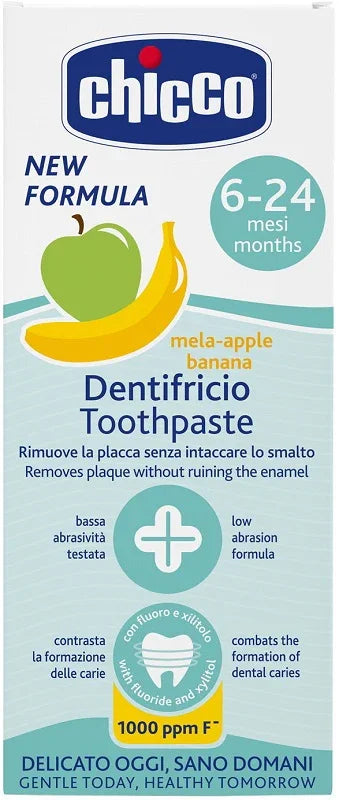 CHICCO DENTIFRICIO 6 MESI+ MELABANANA CON FLUORO 50 ML - Farmaspeed