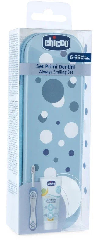 CHICCO SET DENTALE 6 MESI+ AZZURRO - Farmaspeed
