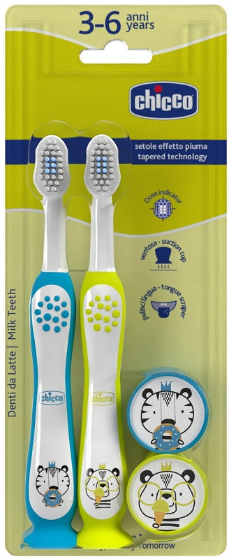 CHICCO SPAZZOLINO 3-6 YEARS DOPPIO AZZ-GIAL