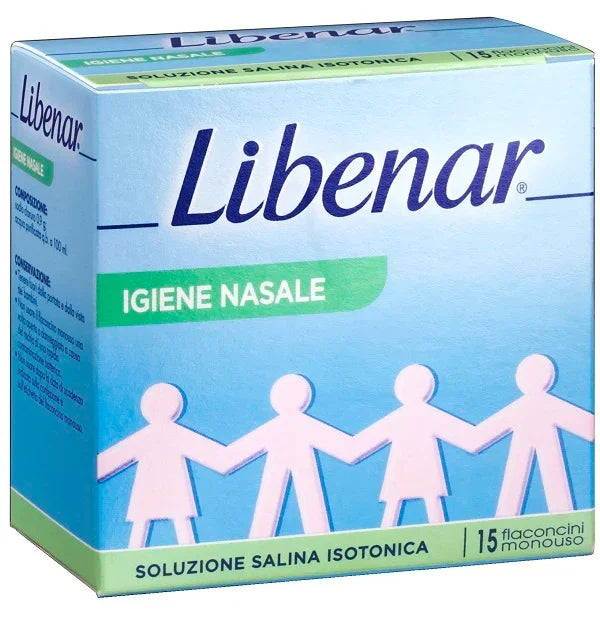 SOLUZIONE SALINA ISOTONICA 0,9% LIBENAR PER IGIENE NASALE 15 FLACONCINI MONOUSO X 5 ML - Farmaspeed