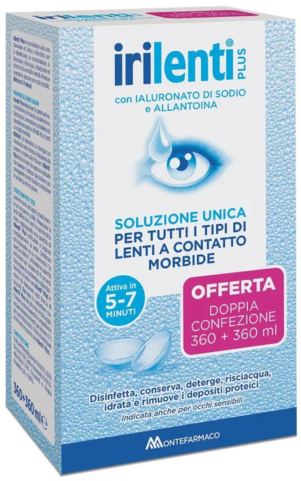 SOLUZIONE UNICA PER LENTI A CONTATTO IRILENTI 2 PEZZI DA 360 ML - Farmaspeed