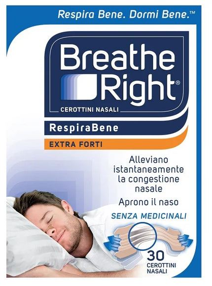 CEROTTI NASALI BREATHE RIGHT EXTRA FORTE 30 PEZZI - Farmaspeed