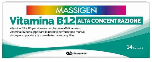MASSIGEN VITAMINA B12 ALTA CONCENTRAZIONE 14 FLACONCINI - Farmaspeed