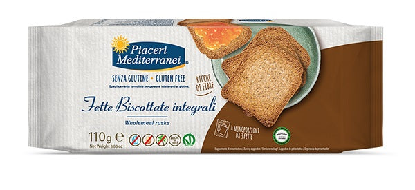 PIACERI MEDITERRANEI FETTE BISCOTTATE INTEGRALI 110 G