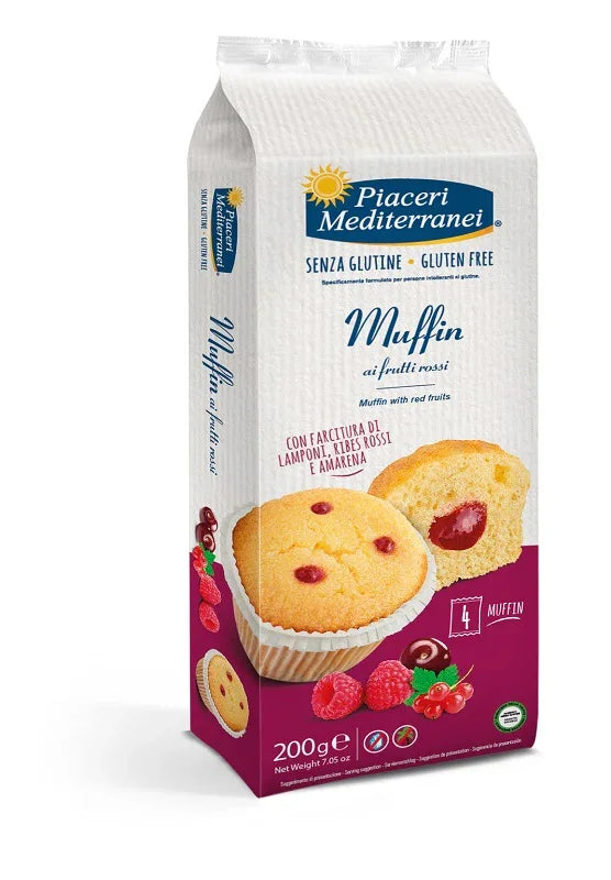 PIACERI MEDITERRANEI MUFFIN FRUTTI ROSSI 200 G - Farmaspeed
