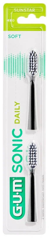 GUM SONIC DAILY SPAZZOLINO BATTERIA REFILL BLACK 2 PEZZI - Farmaspeed
