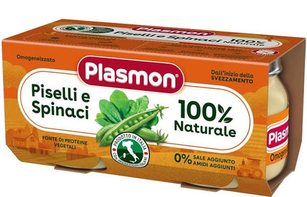 PLASMON OMOGENEIZZATO PISELLI SPINACI 2 PEZZI DA 80 G