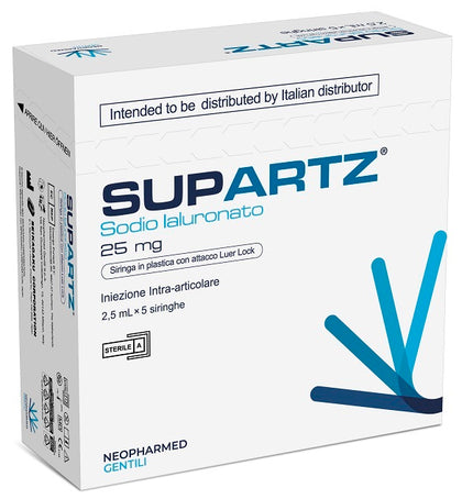 SIRINGA PRERIEMPITA INTRA-ARTICOLARE SUPARTZ ACIDO IALURONICO 25 MG 2,5 ML 5 PEZZI