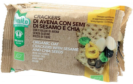 PANITO CRACKERS DI AVENA CON SEMI DI SESAMO E CHIA BIO 4 PEZZI DA 35 G