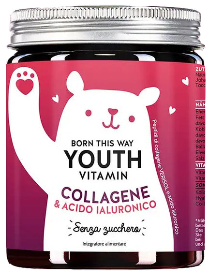 BORN THIS WAY YOUTH VITAMIN COLLAGEN & HYALURONIC ACID 45 SUGAR-FREE CHERRY FLAVOURED GUMMIES