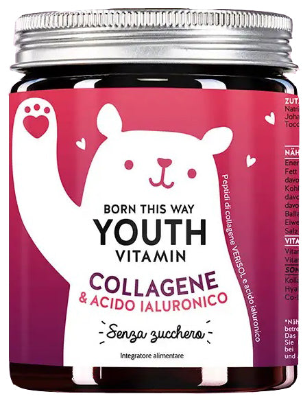 BORN THIS WAY YOUTH VITAMIN COLLAGEN & HYALURONIC ACID 45 SUGAR-FREE CHERRY FLAVOURED GUMMIES