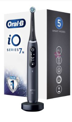 ORAL-B IO 7 BLACK ELECTRIC TOOTHBRUSH + 2 REFILLS