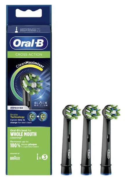 ORALB POWER REFILL EB50 CROSSACTION BLACK 3 PEZZI - Farmaspeed