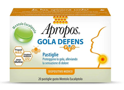 APROPOS GOLA DEFENS PRO 20 PASTIGLIE MENTOLO EUCALIPTO - Farmaspeed