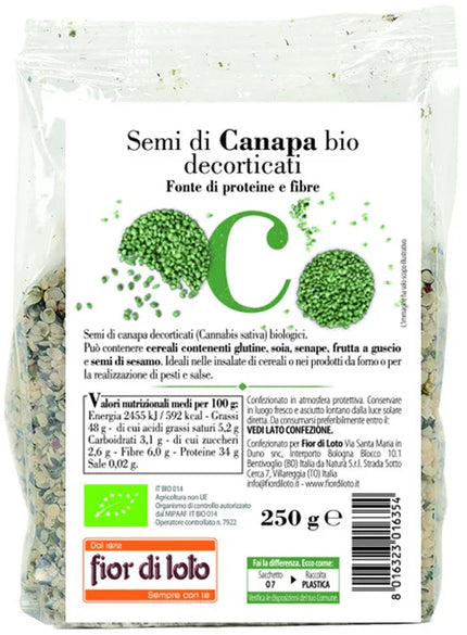 SEMI CANAPA DECORTICATA BIO 250 G - Farmaspeed