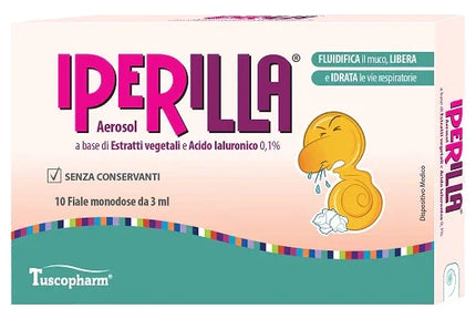 AEROSOL IPERILLA 10 FIALE MONODOSE DA 3 ML A BASE DI ESTRATTI VEGETALI E ACIDO IALURONICO 0,1% - Farmaspeed