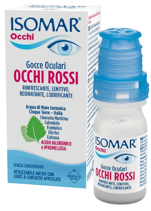 ISOMAR OCCHI ROSSI GOCCE OCULARI ACIDO IALURONICO 0,20% 10 ML - Farmaspeed