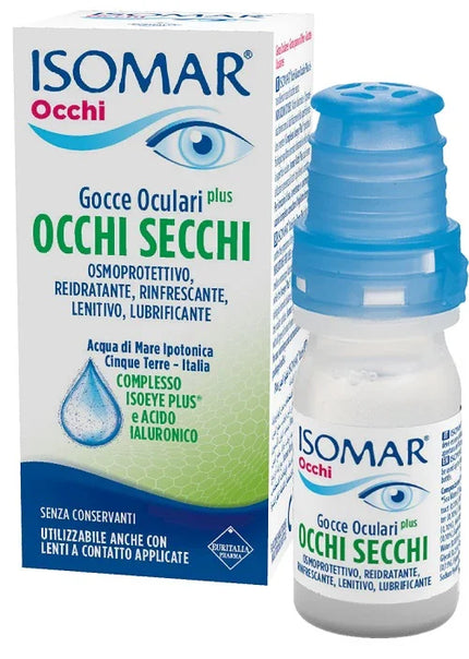 ISOMAR OCCHI SECCHI PLUS GOCCE OCULARI ACIDO IALURONICO 0,20% 10 ML - Farmaspeed