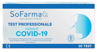 TEST ANTIGENICO RAPIDO COVID-19 NASALE RILEVAZIONE QUALITATIVA ANTIGENI SARS-COV-2 IN TAMPONI NASALI 20 PEZZI USO PROFESSIONALE SOFARMAPIU'