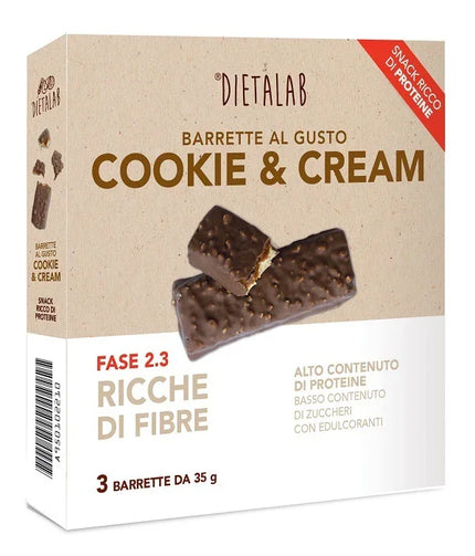 DIETALAB BARRETTA COOKIE & CREAM 3 BARRETTE DA 35 G - Farmaspeed