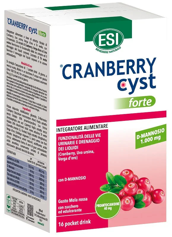 ESI CRANBERRY CYST FORTE 16 POCKET DRINK - Farmaspeed