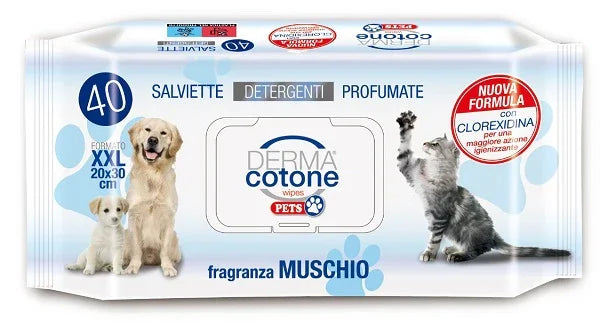 DERMACOTONE SALVIETTINE PET MUSCHIO BIANCO 40 PEZZI - Farmaspeed