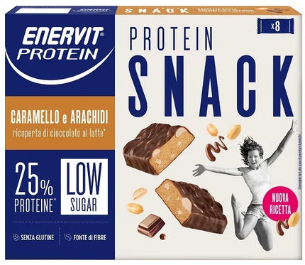 ENERVIT PROTEIN SNACK CARAMELLO E ARACHIDI 8 PEZZI DA 31 G - Farmaspeed