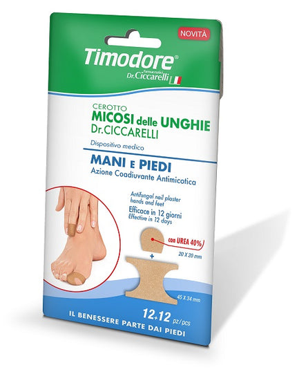 CEROTTO TIMODORE PER MICOSI UNGHIE MANI E PIEDI 12 + 12 PEZZI