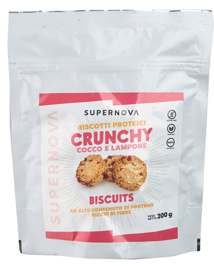 SUPERNOVA CRUNCHY BISCUITS RASPBERRY AND COCONUT 200 G