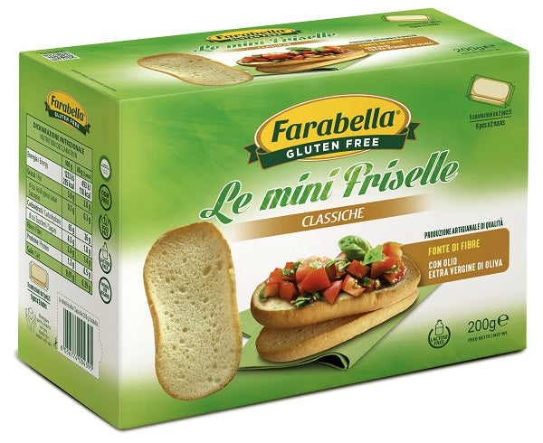 FARABELLA GLUTEN FREE THE CLASSIC MINI FRISELLE WITH EXTRA VIRGIN OLIVE OIL WITHOUT LACTOSE 5 PACKS X 40 G