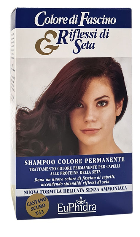EUPHIDRA COLORE DI FASCINO & RIFLESSI DI SETA SHAMPOO COLOR PERMANENTE 43 CASTANO SCURO 120 ML
