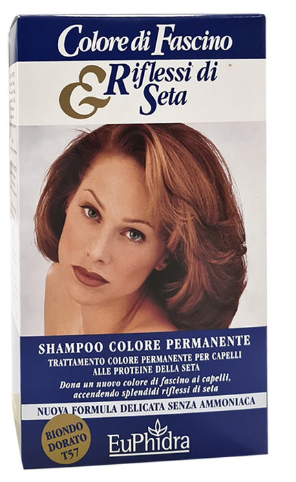 EUPHIDRA COLORE DI FASCINO & RIFLESSI DI SETA SHAMPOO COLORE PERMANENTE 57 BIONDO DORATO 120 ML