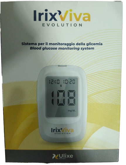 GLUCOMETRO IRIX VIVA EVOLUTION + 10 STRISCE REATTIVE + 10 LANCETTE + SOLUZIONE + PUNGIDITO